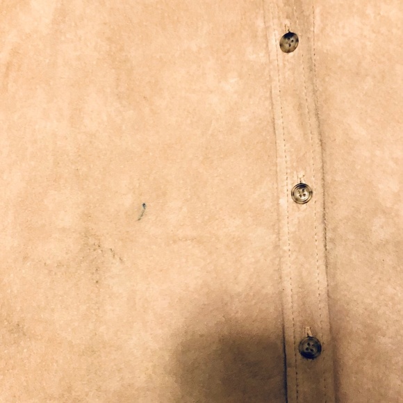 Ladies Small Suede Button Down Shirt - Picture 6 of 11